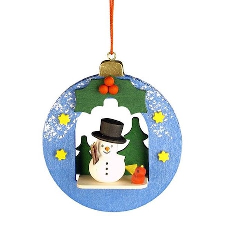 Ulbr ULBR 10-0451 Christian Ulbricht Ornament - Snowman in Xmas Ball 10-0451
